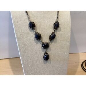 Purple Sunstone and Sterling Silver Necklace